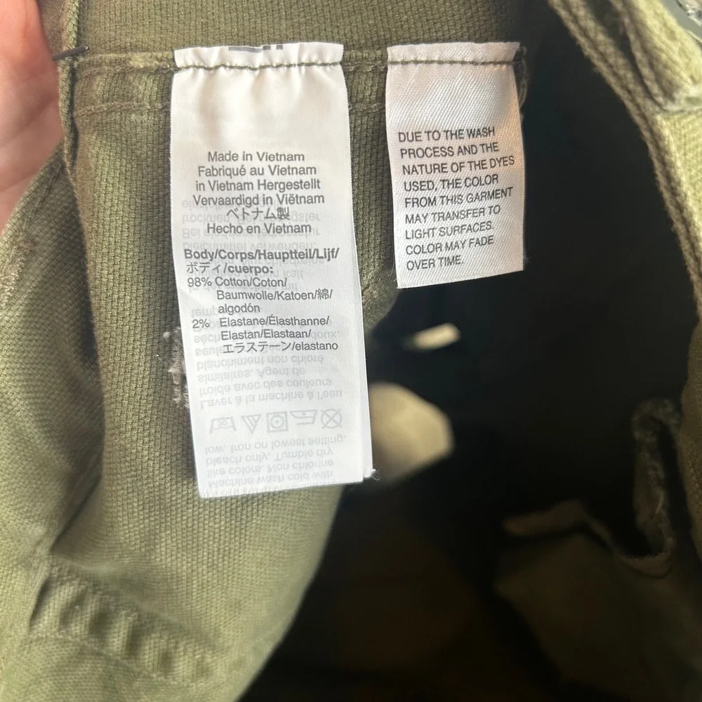 Madewell‎ Olive Green Utility Shorts Womens Size 31 Patch Pocket Canvas Fatigue